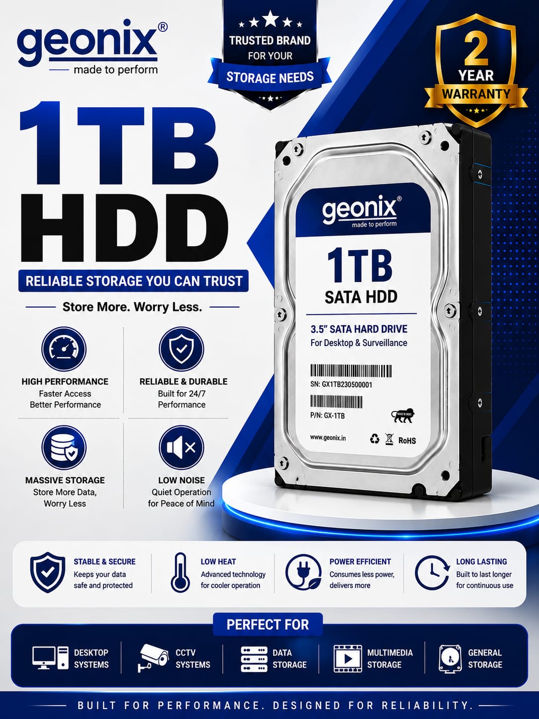Geonix GX-1TB 1TB SATA HDD 3.5"