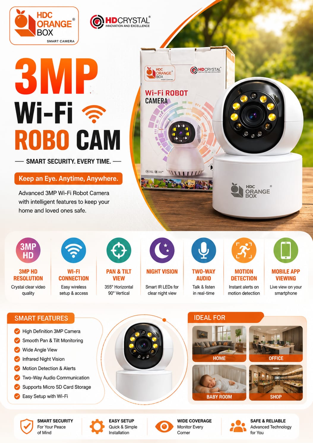 HDC Orange Box 3MP Wi-Fi Robo Cam